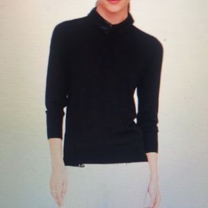 Club Monaco black Riley leather collar sweater